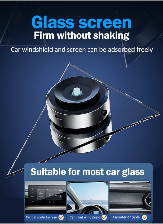 Generic - Car Suction Cup Phone Holder Vacuum Adsorption Phone Tablet Mount 360° Rotatable Universal Windshield Phone Holder(Silver) - Image 1