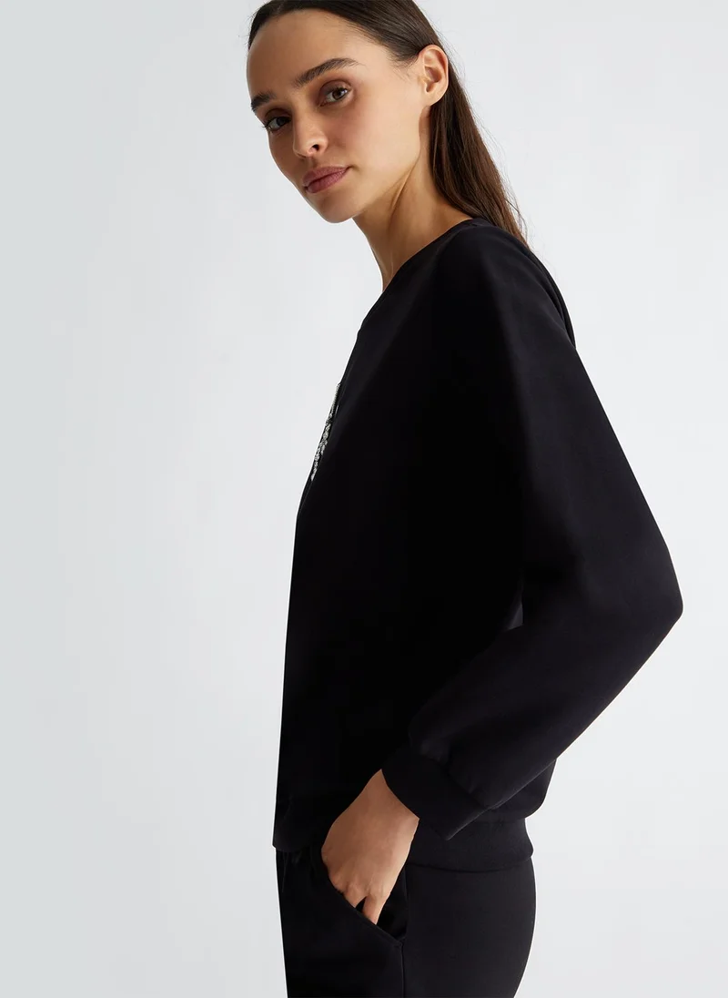 Liu Jo Sweatshirt with logo and gemstones