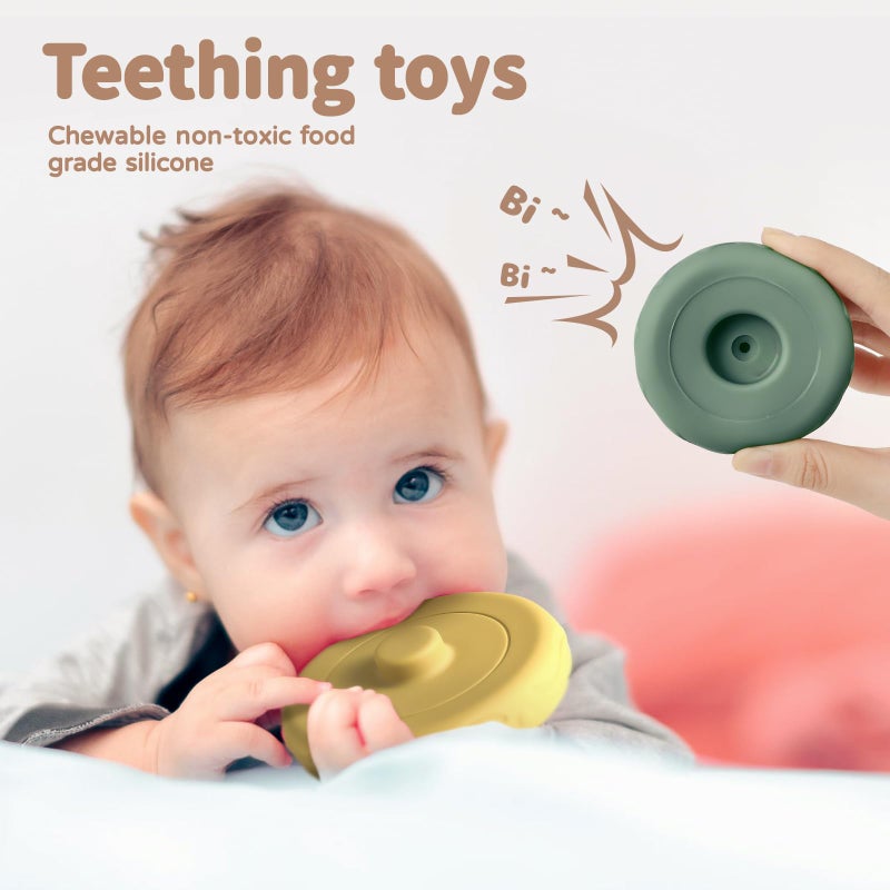 Mini Tudou 6 Pcs Stacking & Nesting Circle Toy,Soft Building Rings Stacker & Teethers,Squeeze Play with Early Educational Learning Stacking Tower, Toy for 6+ Months Boys&Girls - Image 4