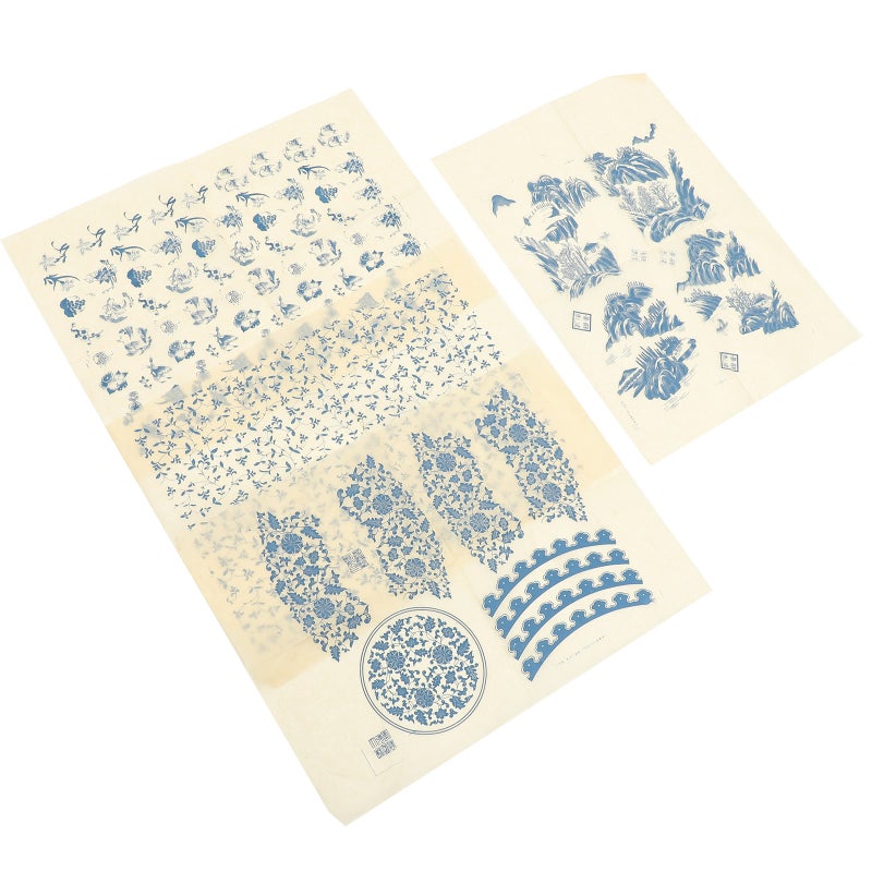 4 Sheets of Pottery Underglaze Paper Chinese Style Underglaze Transfer Pottery Paper - Image 1