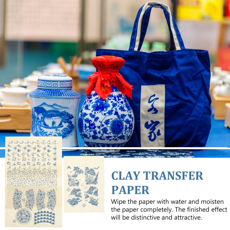 4 Sheets of Pottery Underglaze Paper Chinese Style Underglaze Transfer Pottery Paper - Image 2