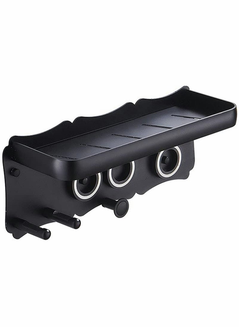 Hair Dryer Wall Mount Holder for Dyson Supersonic Bathroom Toothbrush Makeup Cosmetic Shelf Rack Caddy Storage Organizer (Black) - Image 1