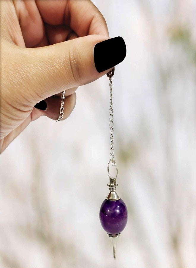 Reiki Crystal Products Amethyst Dowser Pendulum Crystal Stone Pendulum for Reiki Healing dowser Crystal Healing Pendulum (Color : Purple) - Image 2