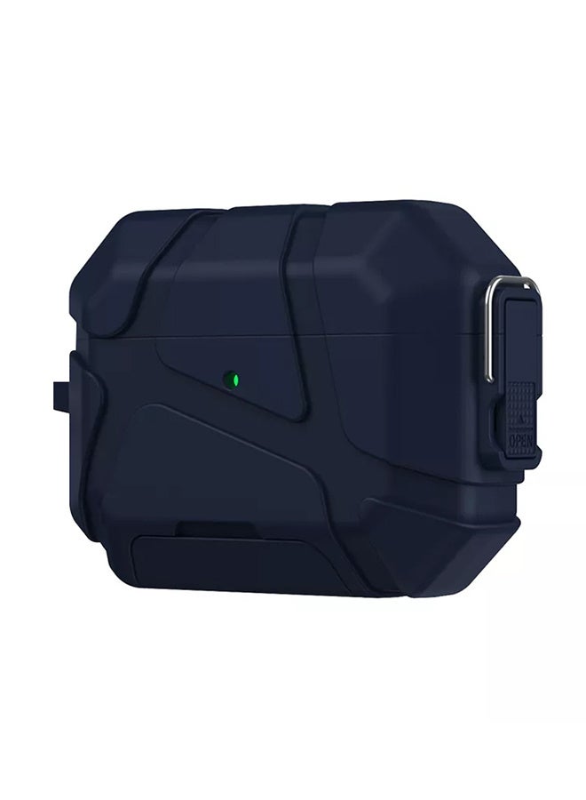 MARGOUN Heavy-Duty Protective Case for AirPods Pro 3 with Secure Lock, Keychain Clip and LED Window blue - Image 5