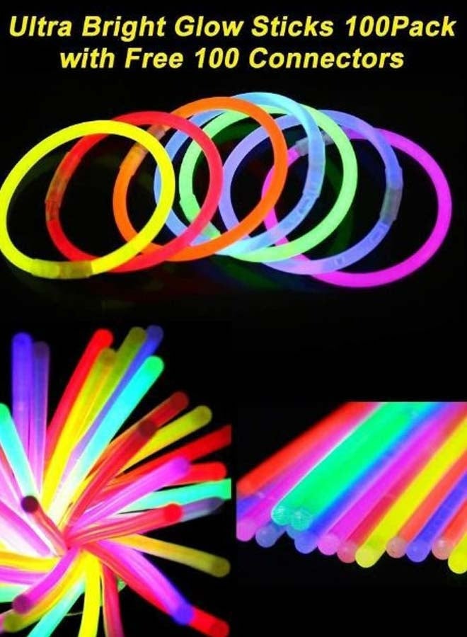 RollsTimi  100-Piece Flashing Party Glow Sticks Set With Connectors - Image 3