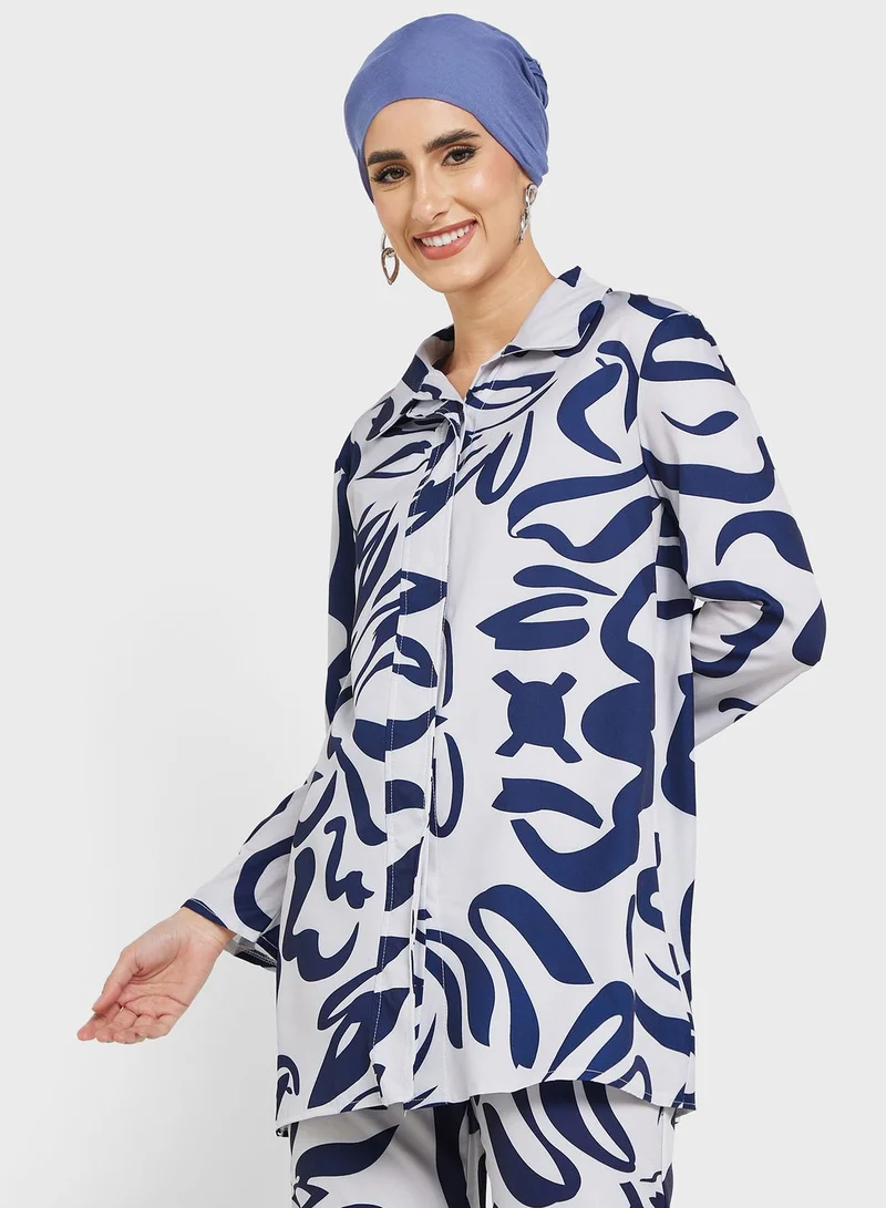 Khizana Printed Tunic & Pants Set