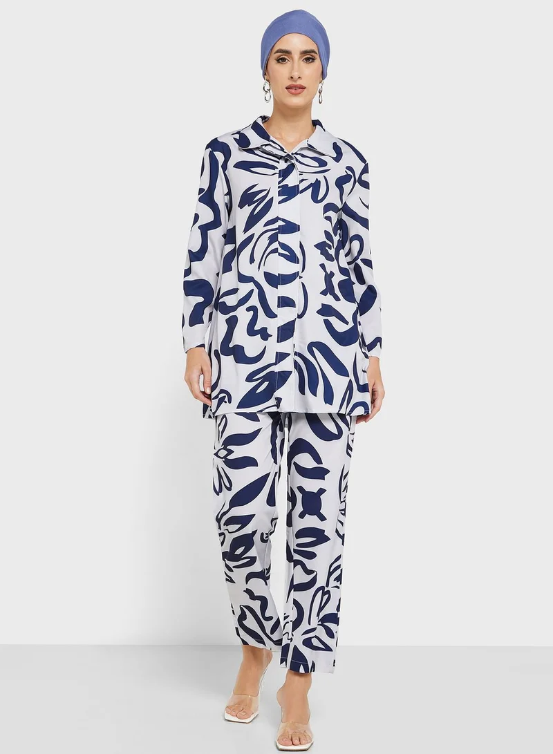 Khizana Printed Tunic & Pants Set