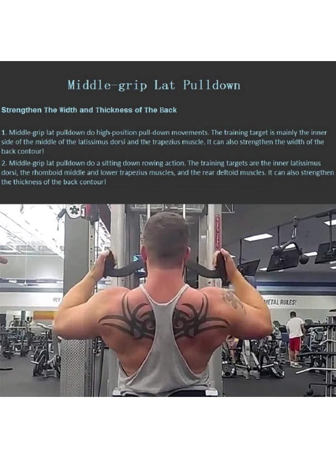 MUOVE مجموعة مقابض السحب العلوي من MUOVE (5 قطع) – مقابض تمرين متعددة لاستخدام آلة الكابل، بار تمرين عضلة الترايسبس والظهر للاستخدام المنزلي - Image 3