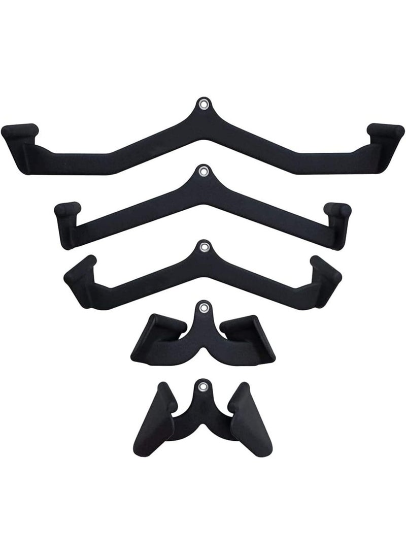 MUOVE مجموعة مقابض السحب العلوي من MUOVE (5 قطع) – مقابض تمرين متعددة لاستخدام آلة الكابل، بار تمرين عضلة الترايسبس والظهر للاستخدام المنزلي - Image 1