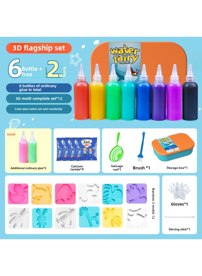 Children's Magical Water Elf Mold Baby Water Supplement Handmade Diy Material Pack Girl's Educational Toy-Color:Water Sprite 【flagship】 Send 2 More Bottles Of Color Glue  - Image 1