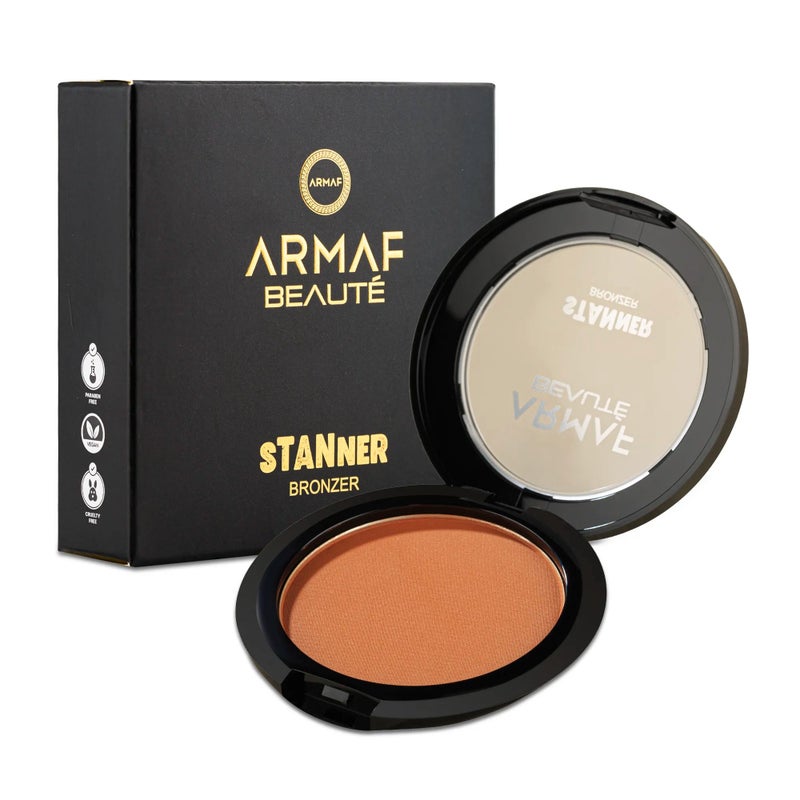 Armaf Beaute Face Make Up Stanner Bronzer Sandy Shine Colour, High Pigment & Buildable Matte Bronzers, Face Contour Powder, Lightweight & Smooth Formula, For All Skin Tone - Image 2