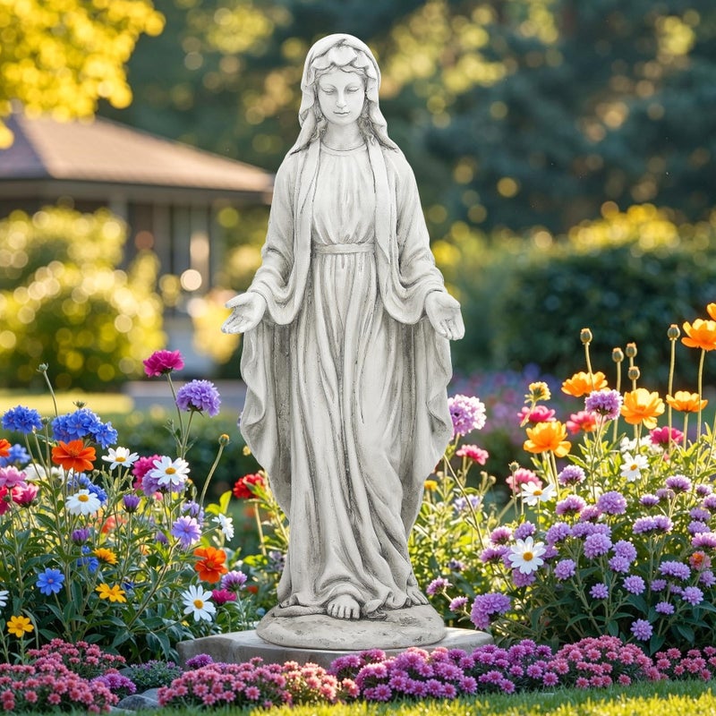 Ultym Virgin Mary Statue Outdoor, Large 30 Inch Religious Garden Statue, Blessed Mother Mary Statues Catholic, Durable Weather MGO Stone Sculptures Decor, Lawn Art for Home,Yard,Patio,Forch - Image 1