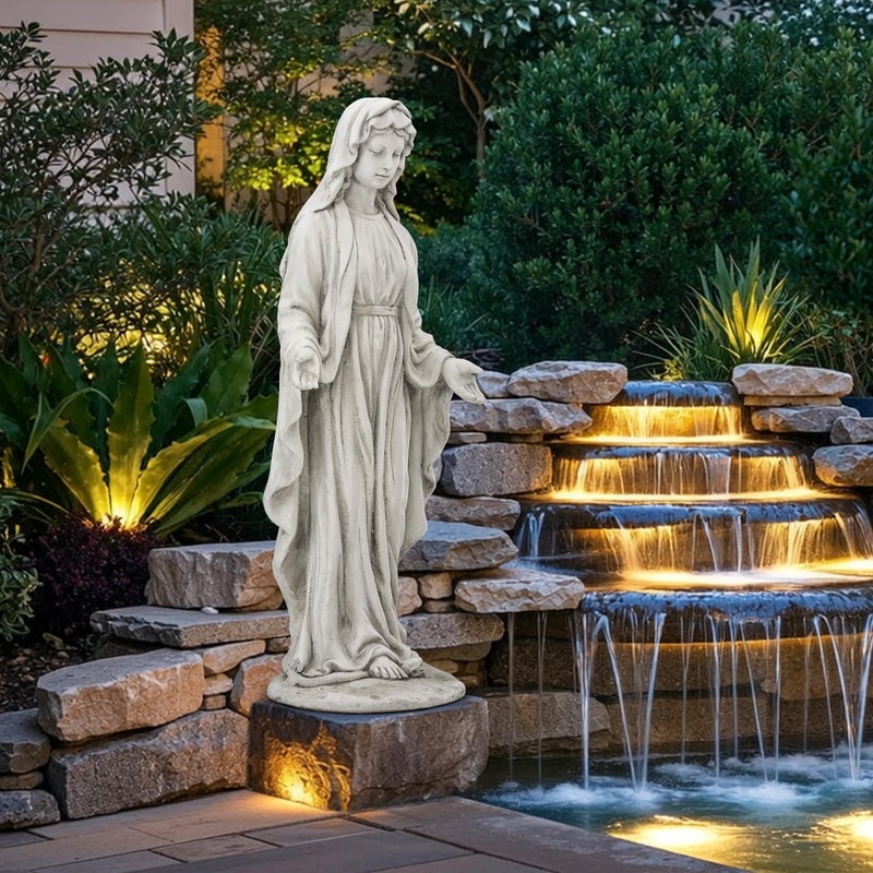 Ultym Virgin Mary Statue Outdoor, Large 30 Inch Religious Garden Statue, Blessed Mother Mary Statues Catholic, Durable Weather MGO Stone Sculptures Decor, Lawn Art for Home,Yard,Patio,Forch - Image 2