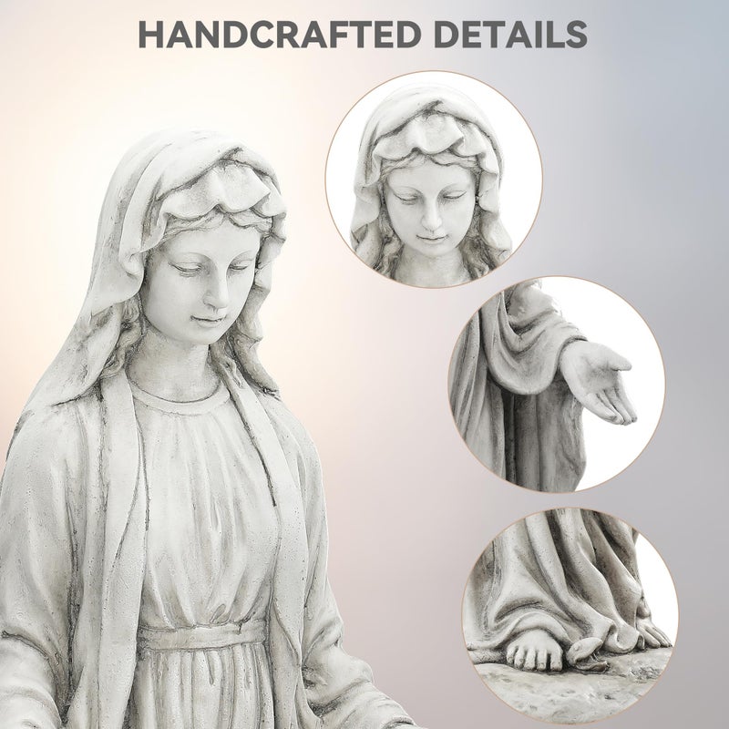 Ultym Virgin Mary Statue Outdoor, Large 30 Inch Religious Garden Statue, Blessed Mother Mary Statues Catholic, Durable Weather MGO Stone Sculptures Decor, Lawn Art for Home,Yard,Patio,Forch - Image 5