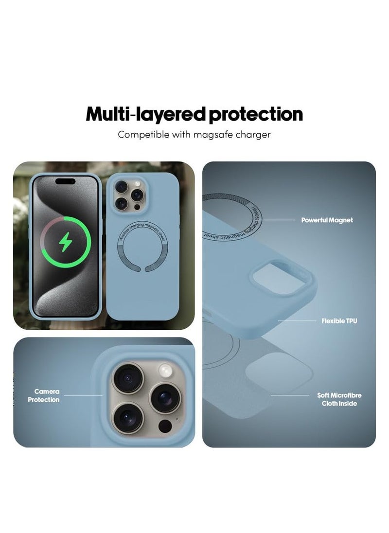 Generic - Soft Silicone Case for iPhone 16 Pro Max Compatible with MagSafe Supports Magnetic Charging, Soft Silky Touch [3-Layer Shockproof Structure], Anti-Scratch Microfiber Lining Shockproof Back Cover - Image 1