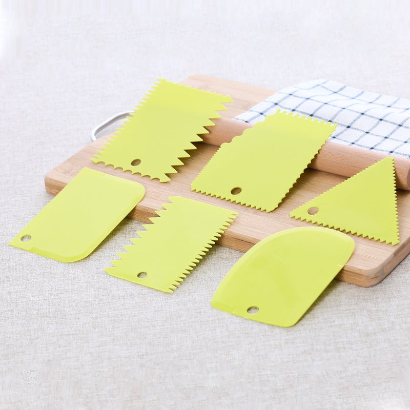 general 6-Piece Plastic Cake Scraper Set with Serrated Edges for Baking and Decorating - Image 4