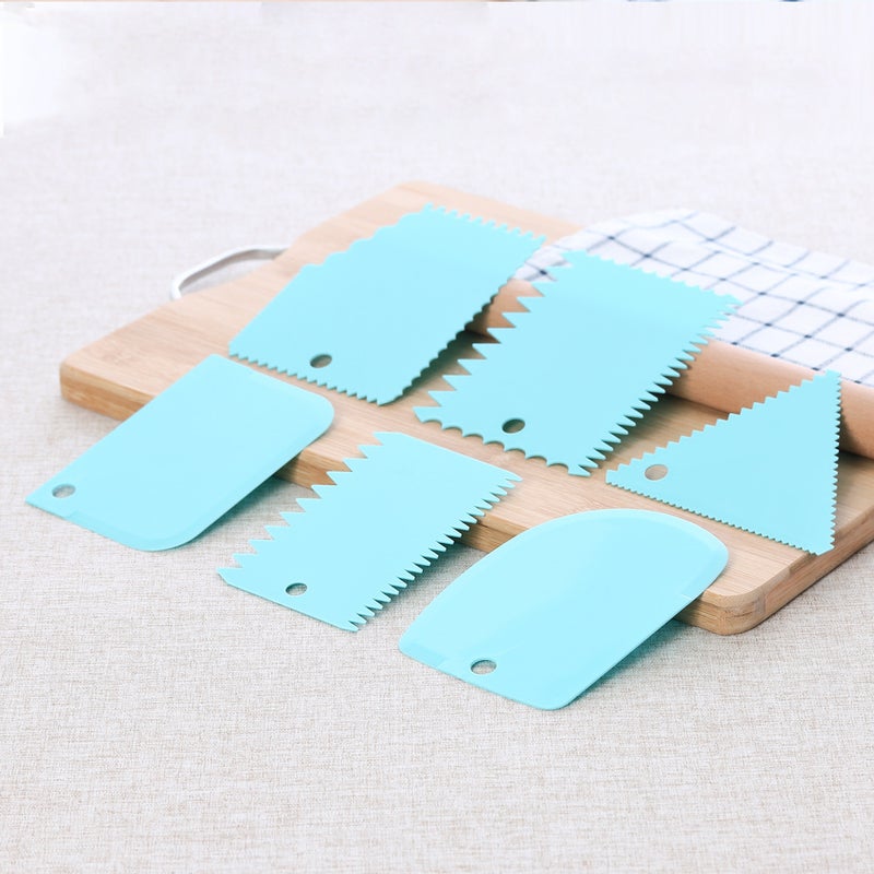 general 6-Piece Plastic Cake Scraper Set with Serrated Edges for Baking and Decorating - Image 5