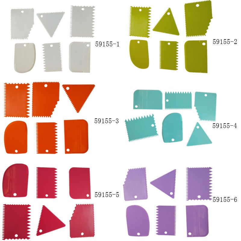 general 6-Piece Plastic Cake Scraper Set with Serrated Edges for Baking and Decorating - Image 2
