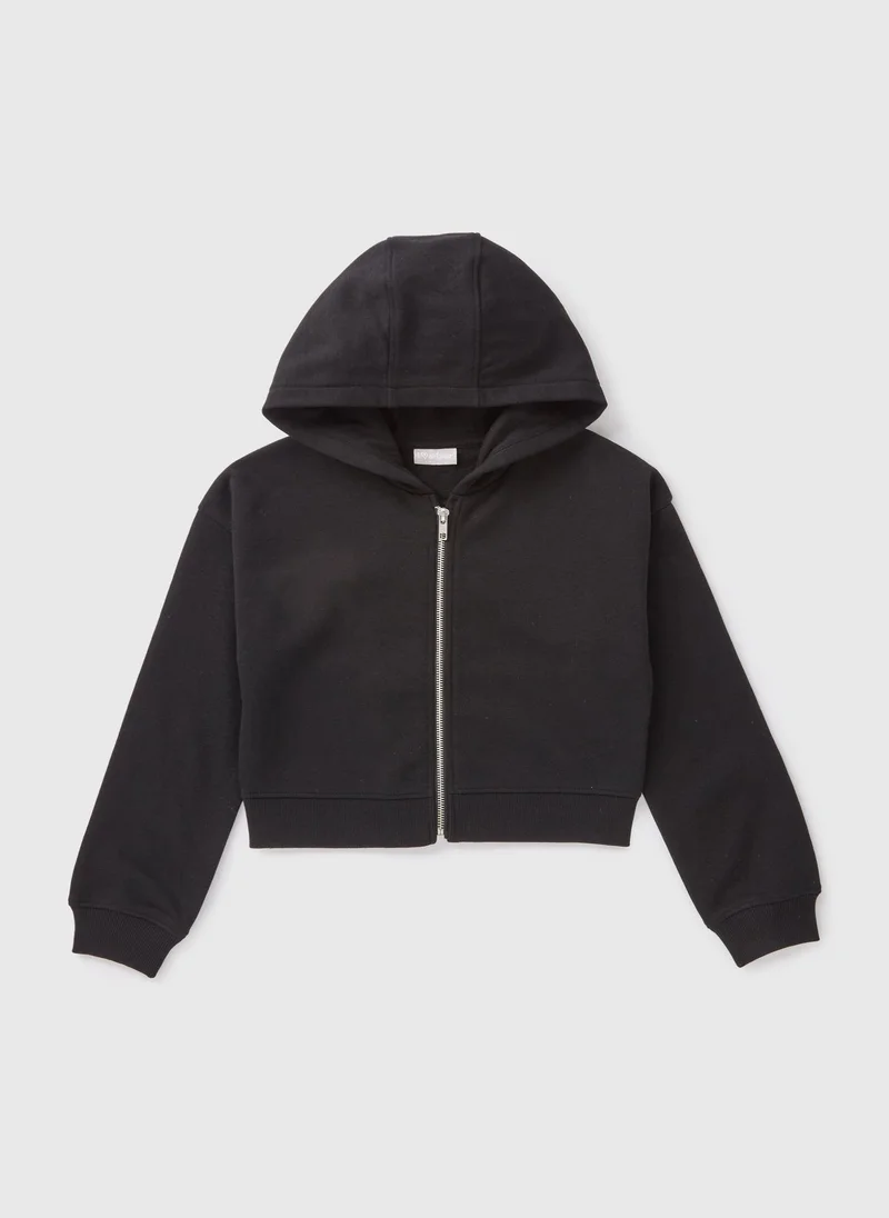 Matalan Girls Black Zip Up Hoodie