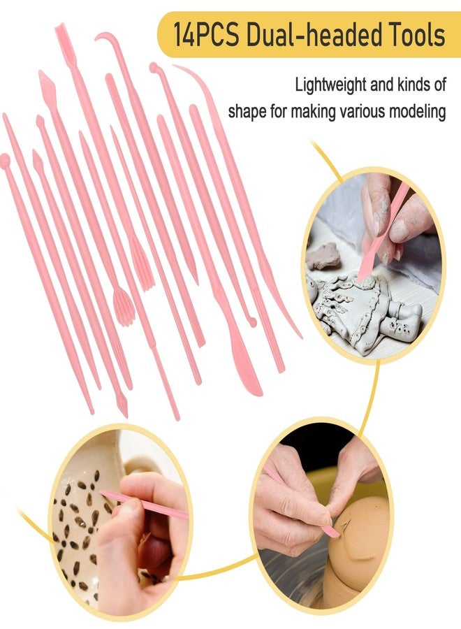 Pletpet 28Pcs Polymer Clay Cutter Tools, Pletpet Polymer Clay Tools Acrylic Roller/ 14 Sculpting Kits/ 7 Circle Shape Cutter/ 2 Acrylic Sheets for Press/ 2 Scarper/Needle Detail Shaping - Image 3