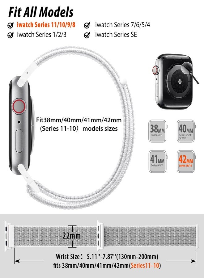 سوار رياضي من النايلون متوافق مع أساور ساعة Apple Watch 38 مم 40 مم 41 مم 42 مم للنساء والرجال، أحزمة معصم iWatch لسلسلة 11 10 9 8 7، قابل للتهوية، سوار ناعم مثالي للأنشطة الخارجية - Image 2