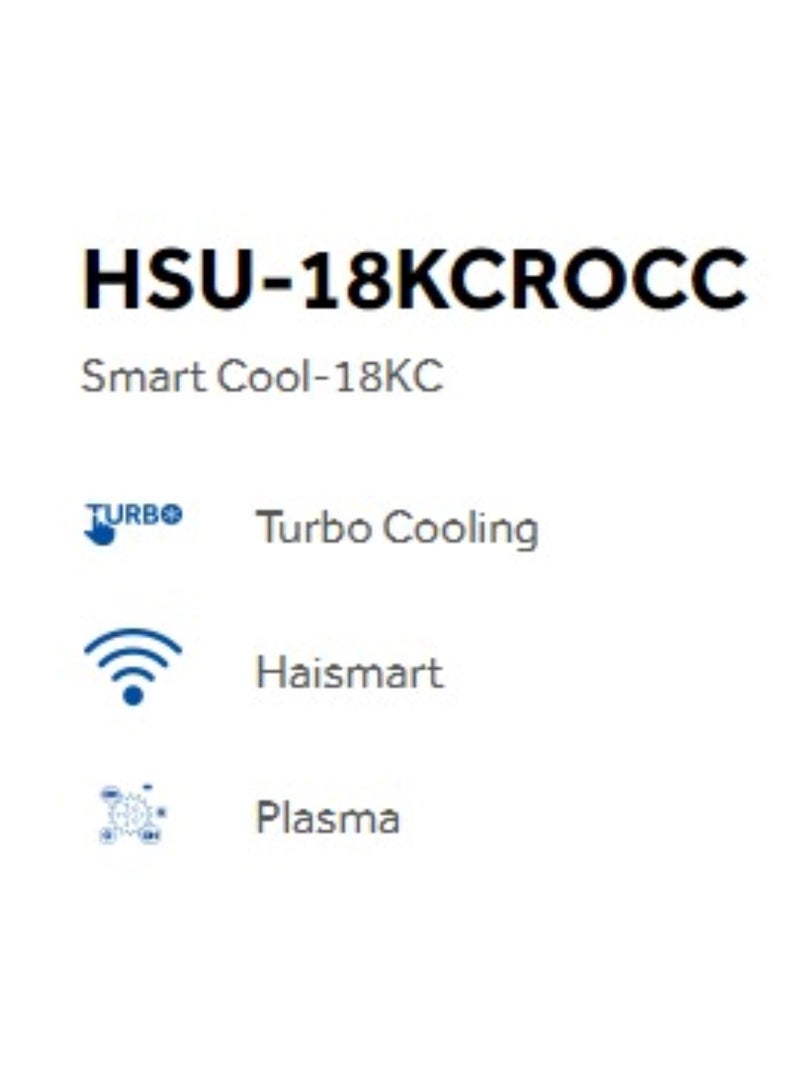 هاير مكيف هواء سبليت من هاير، 2.25 حصان، تبريد فقط، 2.25 ml 1100 W HSU-18KCROCC ابيض - Image 3