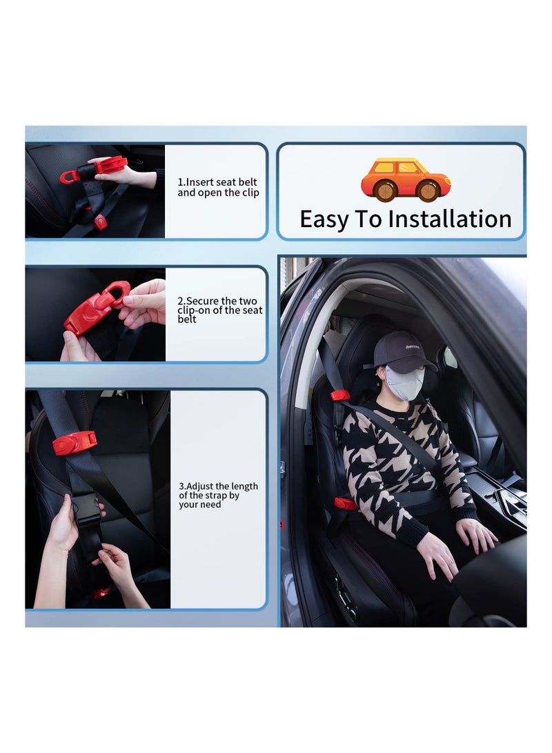 SYOSI Kids Seat Belt Adjuster, Protect Shoulders and Neck, with Seat Belt Adjuster with Clip and Position Lock, A Must Have Car Seat Belt Adjuster for Kids/Short Adults - Image 2