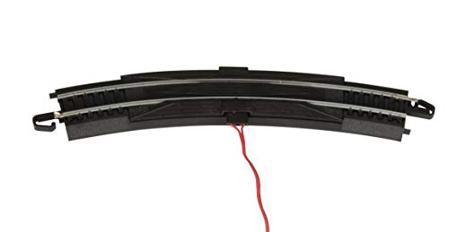 Bachmann Trains قطارات باخمان - نظام سكك حديدية E-Z TRACK بزاوية 18 بوصة مع جهاز إعادة السكك مع سلك (1/بطاقة) - سكة حديد من سبائك الصلب مع قاعدة سوداء - مقياس HO - Image 1