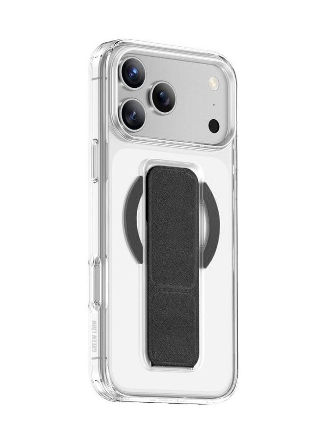 GREEN LION iPhone 17 Pro Max MagSafe Case Leather Grip with Dual-Sided Magnetic Snap & High Grade Protection / Magnetic Hand Grip - Black Titanium - Image 1