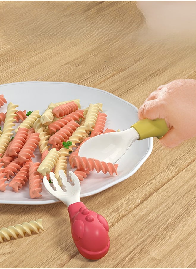 kiddoz Dinosaur Fork Spoon Pkt - Yellow  - Image 5
