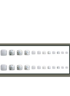 SYNSYB 24-Piece Short Square Press-on Toenails:Acrylic Fake Nails ,toe fake nails for Seamless Fit  - Image 3