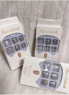 SYNSYB 24-Piece Short Square Press-on Toenails:Acrylic Fake Nails ,toe fake nails for Seamless Fit  - Image 2