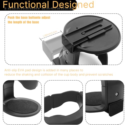 DETACHI Car Cup Holder, 1Pcs Multi Functional Ventilation Car Cup Holder, Coffee Mug Drinks Bottles Phone/Tablet Mount Stand, 360 Degree Rotating Dual Cup Adjustable Stand Water Bottle Cups Holder - Image 2