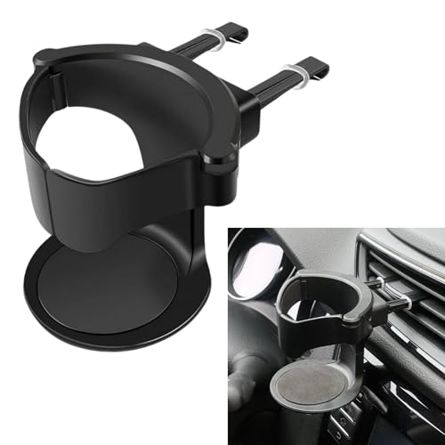 DETACHI Car Cup Holder, 1Pcs Multi Functional Ventilation Car Cup Holder, Coffee Mug Drinks Bottles Phone/Tablet Mount Stand, 360 Degree Rotating Dual Cup Adjustable Stand Water Bottle Cups Holder - Image 1