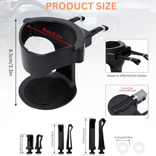 DETACHI Car Cup Holder, 1Pcs Multi Functional Ventilation Car Cup Holder, Coffee Mug Drinks Bottles Phone/Tablet Mount Stand, 360 Degree Rotating Dual Cup Adjustable Stand Water Bottle Cups Holder - Image 3