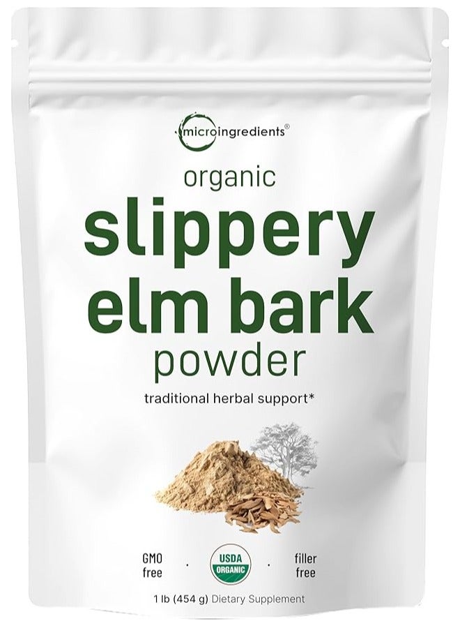 Micro Ingredients Organic Slippery Elm Bark Powder, 1 LB  - Image 1