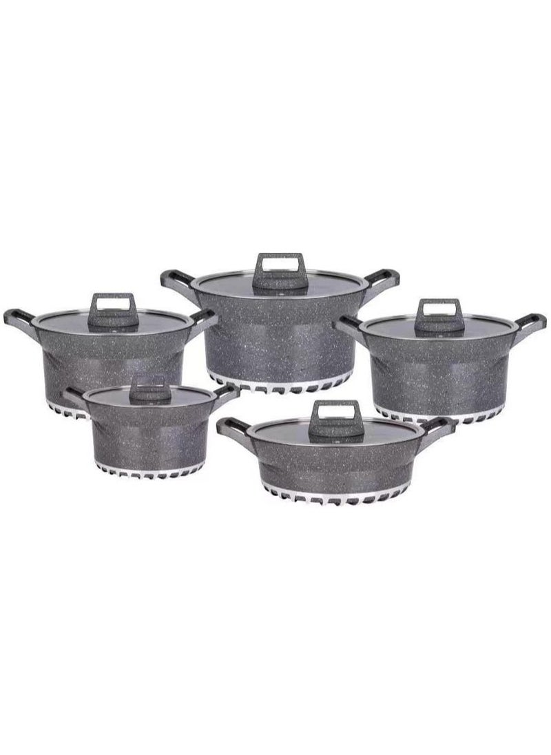 Dessini Regina - 17-Piece Granite Cookware Set Grey 20, 24, 28, 32cm - Image 1
