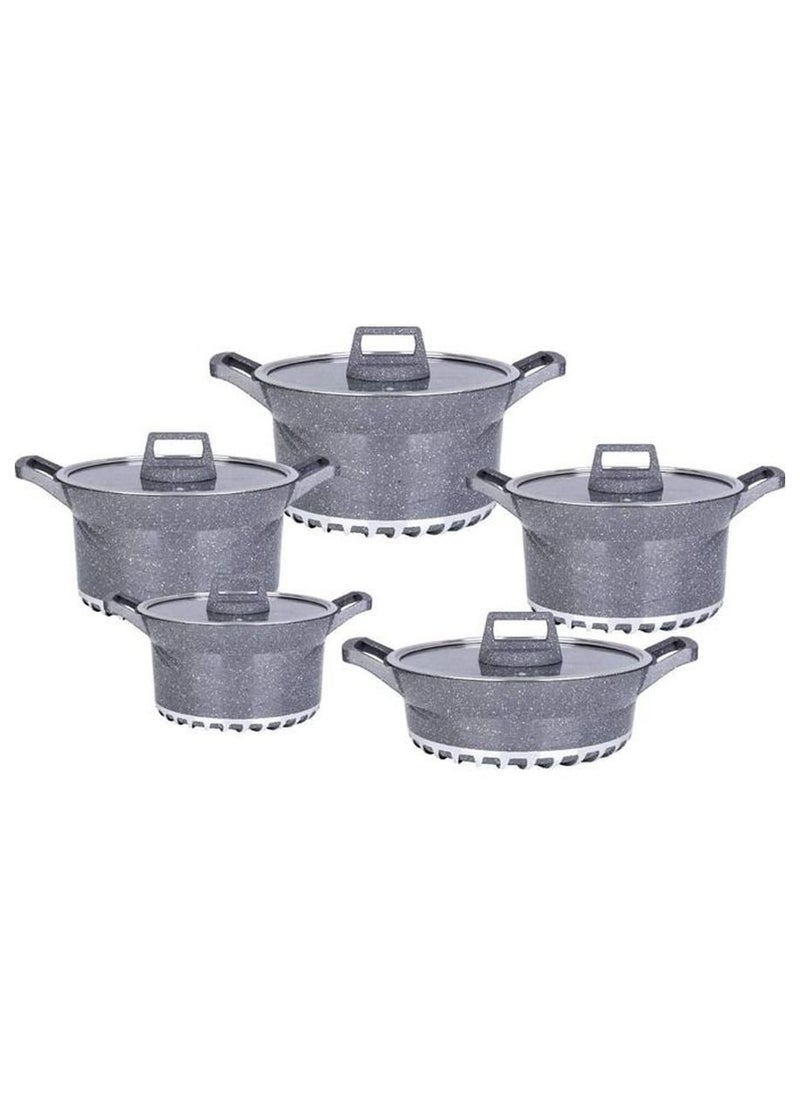 Dessini Regina - 17-Piece Granite Cookware Set Grey 20, 24, 28, 32cm - Image 1