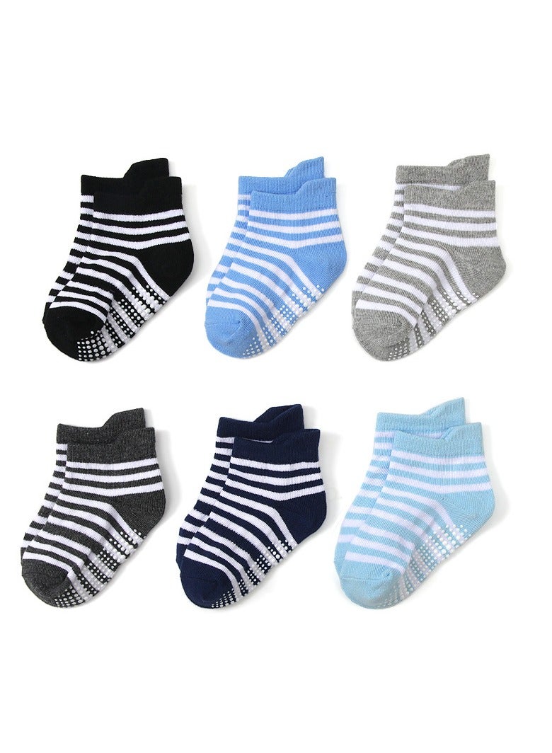 Children's Floor Socks Baby Non-Slip Socks 6 Pairs - Image 1