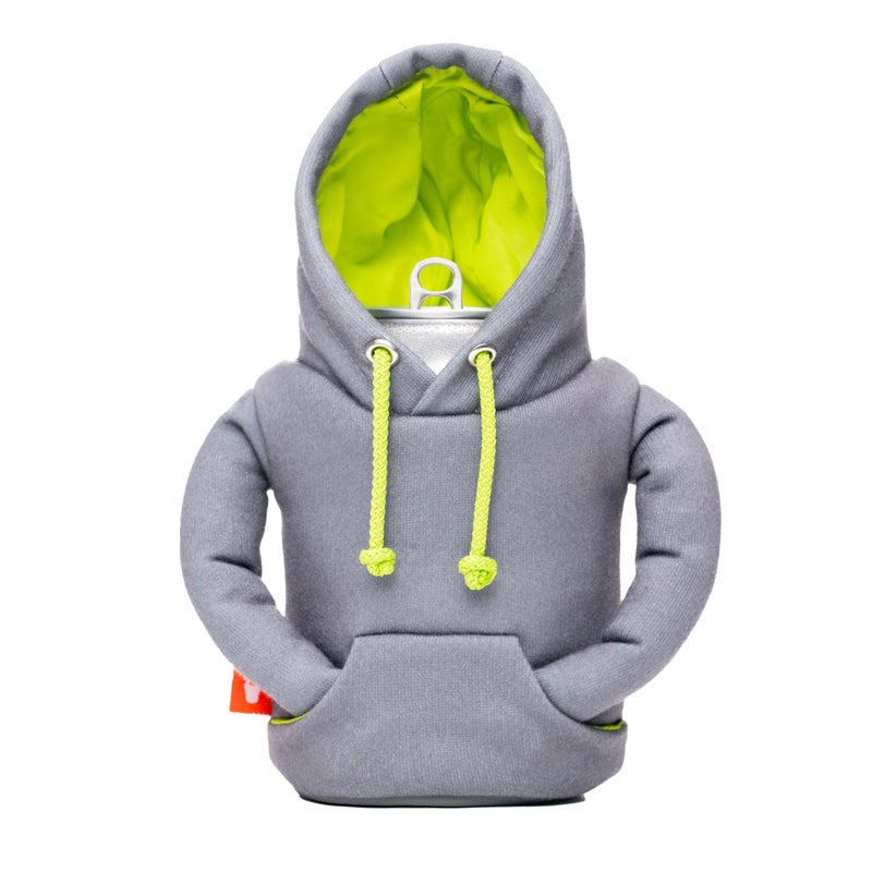 PUFFIN Puffin - The Hoodie Sweatshirt - Insulated 12 oz Can Cooler I Beer Bottle & Soda Can Insulator  Keep Drinks and Beverages Cold - Pewter/Keylime Pie - Image 1