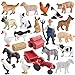 EOIVSH Farm Animal Figures Toys for Kids Toddlers 22pcs Farm Figurines Playset Includes Farmer Tractor Figures Realistic Barn Toy Pretend Play Set for Boys Girls 312 Years Old - Image 2