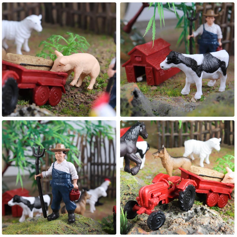 EOIVSH Farm Animal Figures Toys for Kids Toddlers 22pcs Farm Figurines Playset Includes Farmer Tractor Figures Realistic Barn Toy Pretend Play Set for Boys Girls 312 Years Old - Image 5