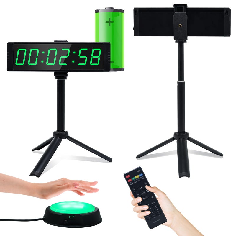 YZ Gym Timer Clock for Home Gym Fitness Timer with Stopwatch Large Digital Stopwatch Countdown Clock 1224H Digital Wall Clock with Stand - Image 2