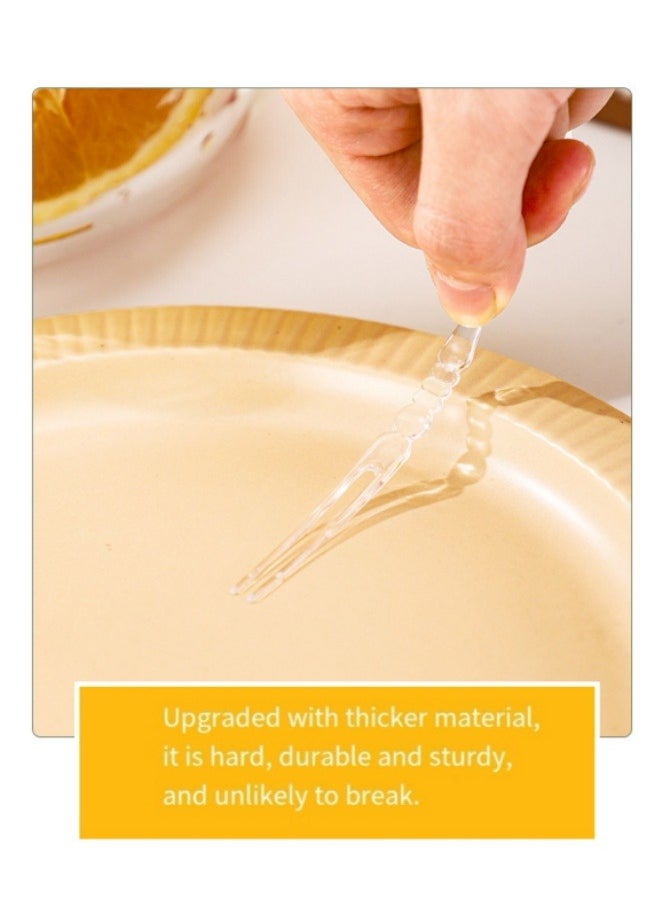 Generic 100pcs Disposable Forks Food Grade Plastic Fruit Forks  - Image 4