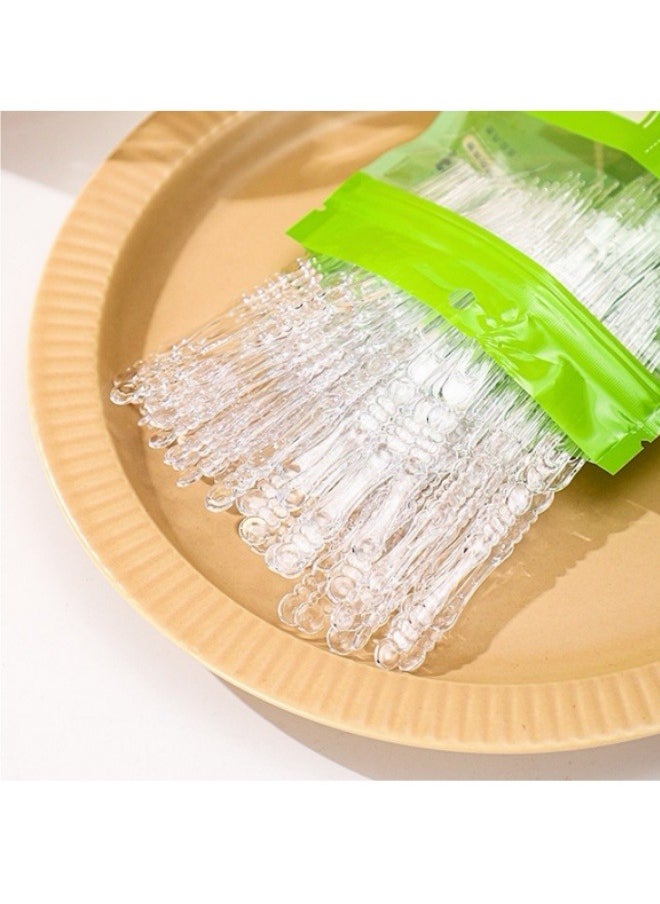 Generic 100pcs Disposable Forks Food Grade Plastic Fruit Forks  - Image 3