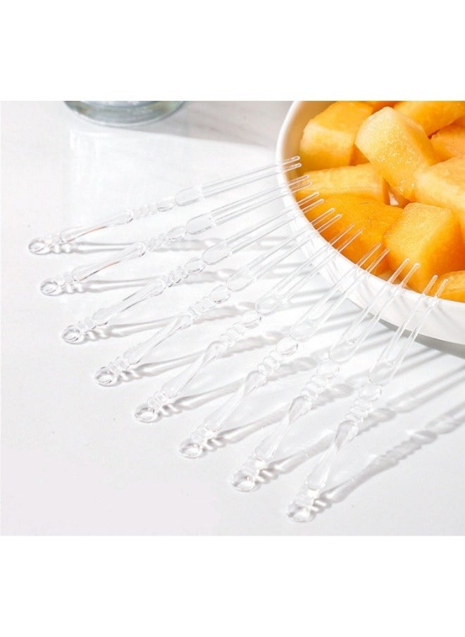 Generic 100pcs Disposable Forks Food Grade Plastic Fruit Forks  - Image 1