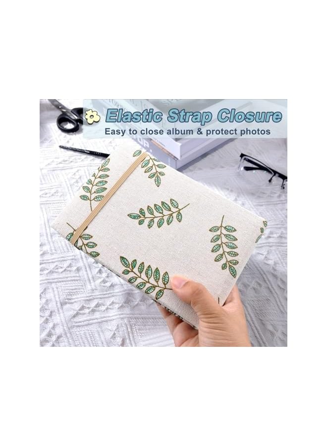 The Bros Photo Albums, 100 Pockets Small DIY Scrapbook Album, Simple Design Photo Book Linen Cover, Portable Picture Albums for Family Photos and Wedding Photos Storage - Image 2