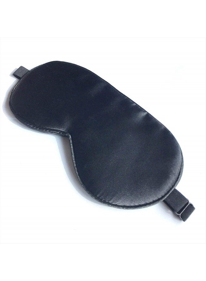 spacepower Sleep Mask, Silk Eye Mask for Sleeping with Adjustable Strap, Satin Blackout Sleeping Eye Mask for Men&Women, Comfortable Blindfold Eyeshade for Night Sleep(Black) - Image 1
