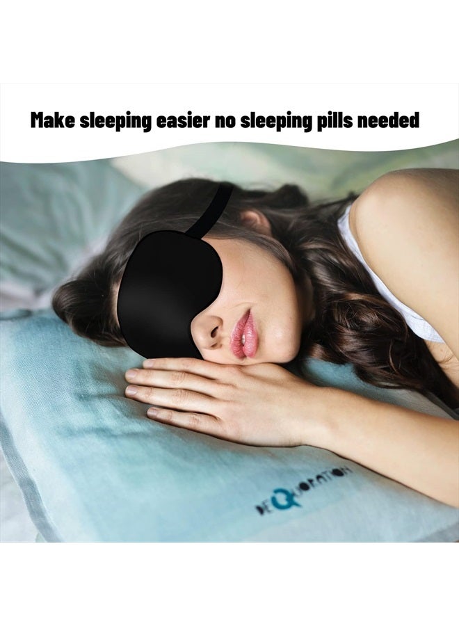 spacepower Sleep Mask, Silk Eye Mask for Sleeping with Adjustable Strap, Satin Blackout Sleeping Eye Mask for Men&Women, Comfortable Blindfold Eyeshade for Night Sleep(Black) - Image 5