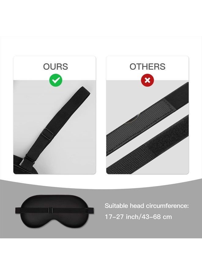 spacepower Sleep Mask, Silk Eye Mask for Sleeping with Adjustable Strap, Satin Blackout Sleeping Eye Mask for Men&Women, Comfortable Blindfold Eyeshade for Night Sleep(Black) - Image 3